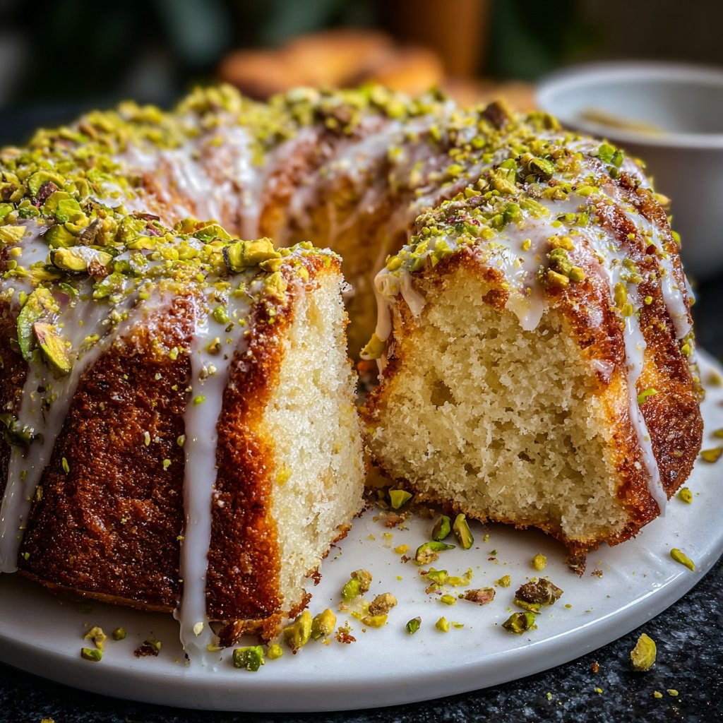 Zitronenkuchen mit Pistazien