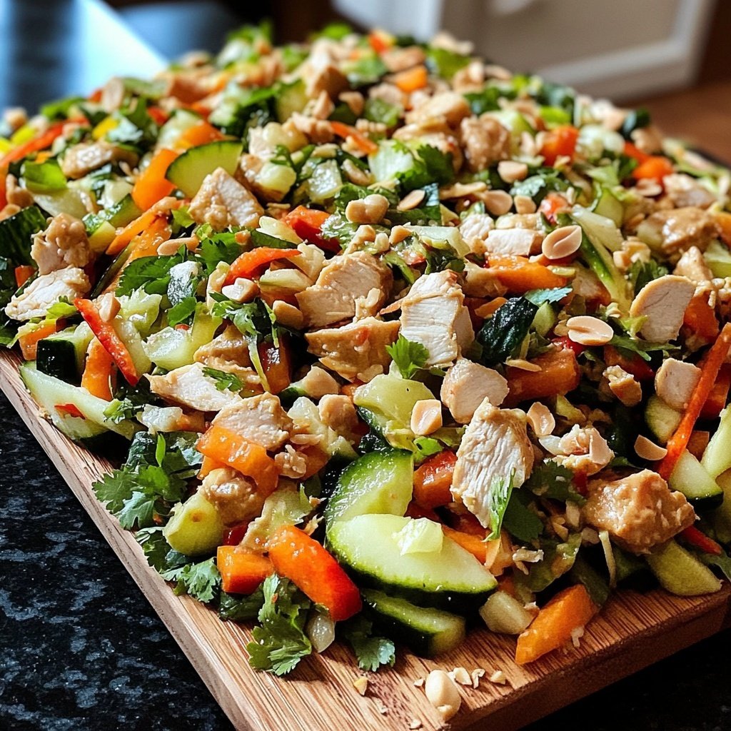 Thai Erdnuss Hähnchen Salat