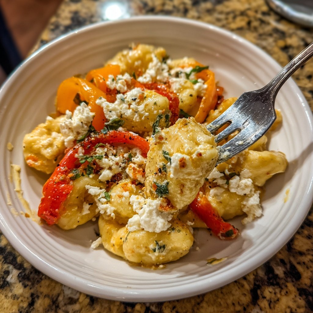 Gnocchi mit Paprika und Feta