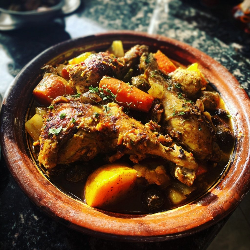Internationale Küche Marokkanisches Hähnchen-Tagine