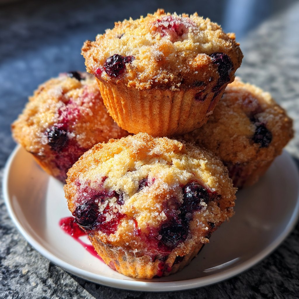 Muffins mit Vanille und Beeren