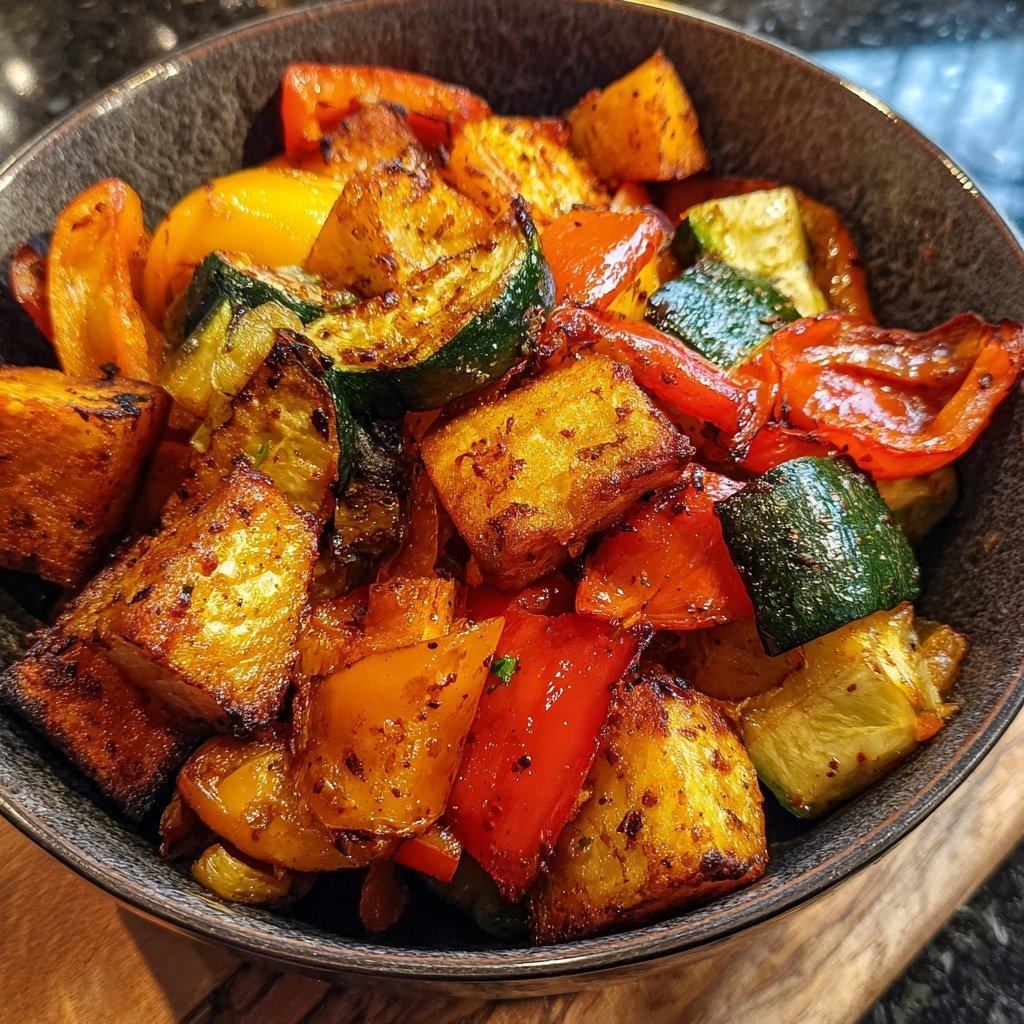Mittagessen mit Ofengemüse