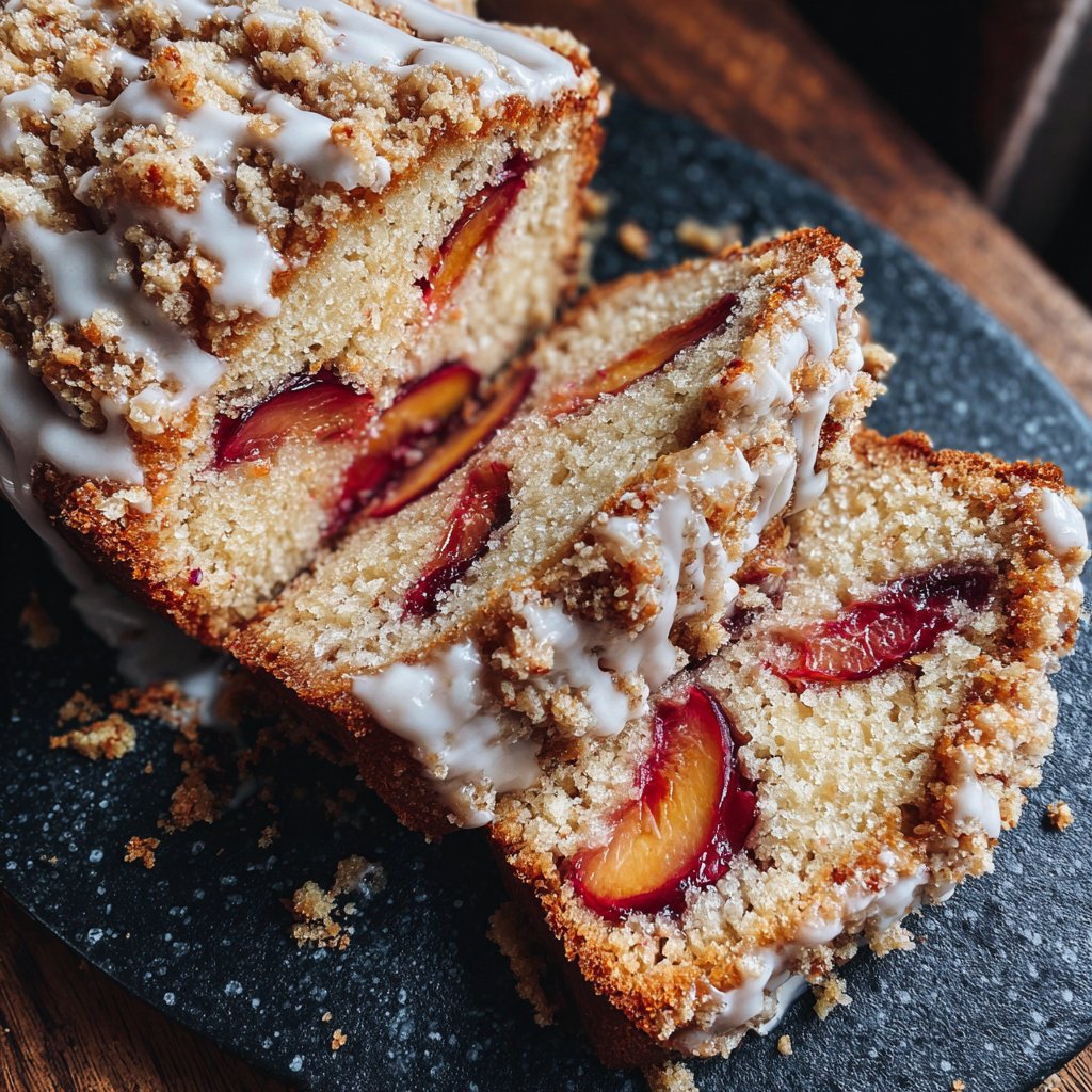 Blechkuchen mit Vanille und Pflaumen