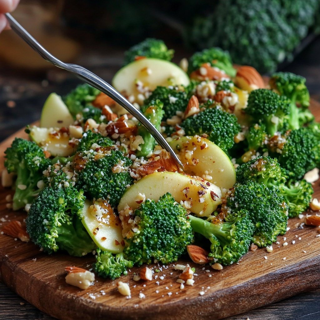 Roher Brokkoli-Salat mit Apfel – Vegan und Low Carb