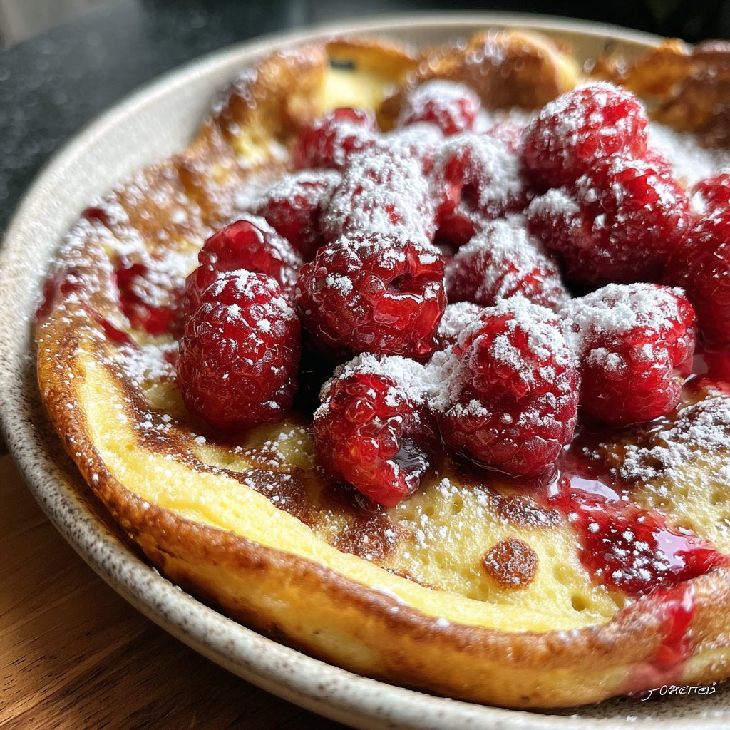 Pfannkuchen mit Himbeeren